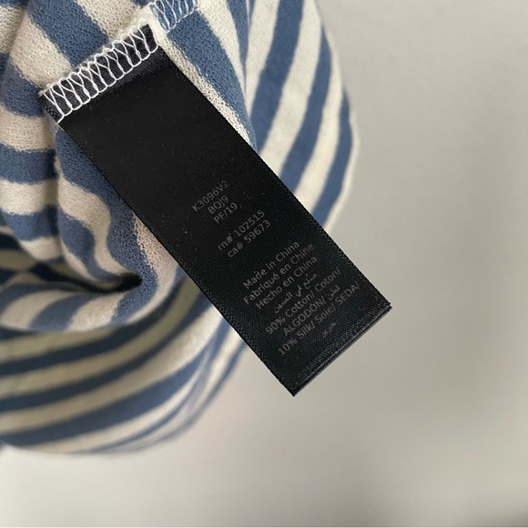 John Varvatos Collection Striped Short Sleeve Silk / Cotton Tee T Shirt - Picture 5 of 6